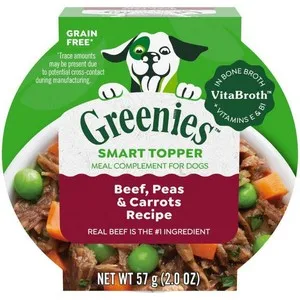 10/2oz Greenies Wet Beef, Peas, Carrot - Food